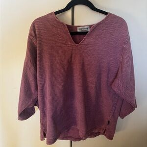 Vintage Cotton Collection Ezzé Wear Pink Corduroy Top | Women’s Small